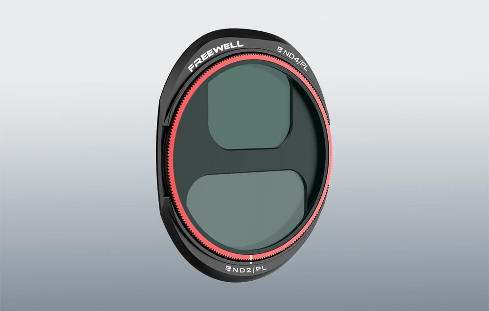 okrągły filtr hybrydowy do drona na szarym tle