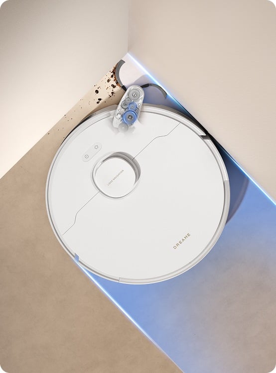 Dreame D20 Pro Plus odkurza kurz w narożniku