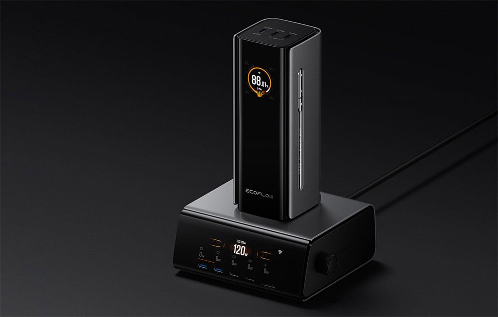 charging the power bank using the docking station