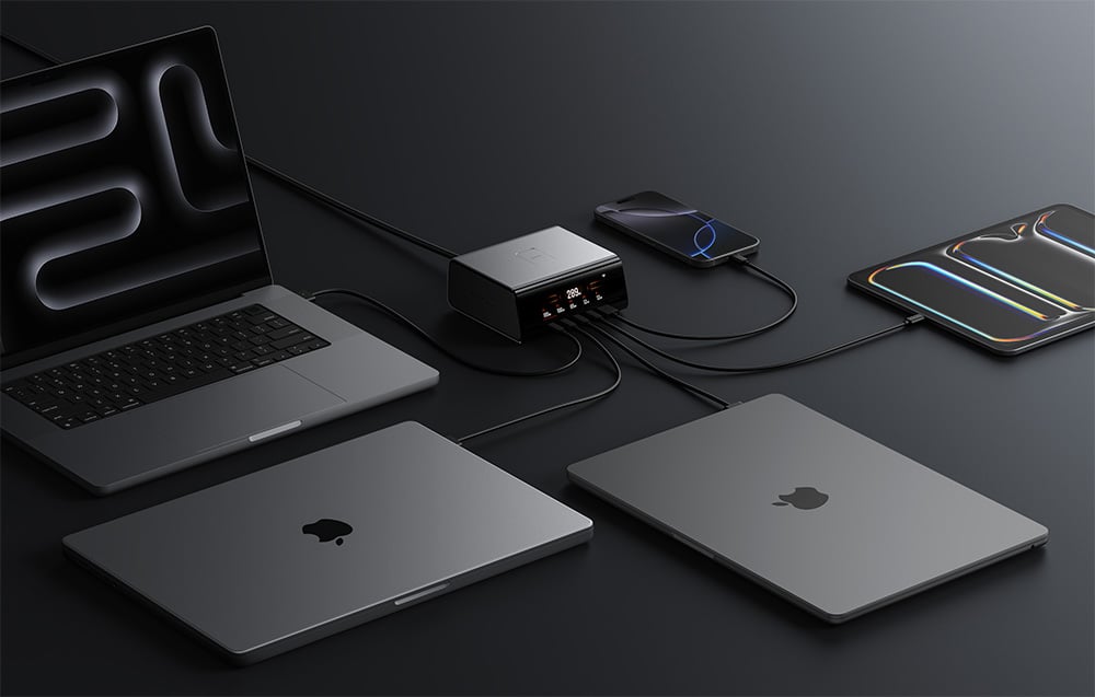 charging laptops, smartphones and tablets using the docking station