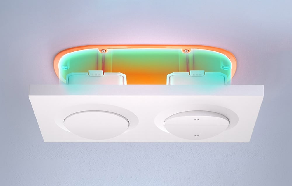 Double frame for wall-mounted switch.