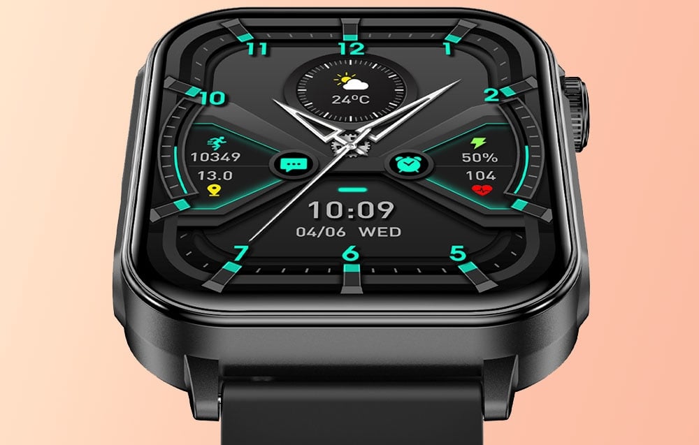 Κοντινό πλάνο της οθόνης ενός μαύρου smartwatch.