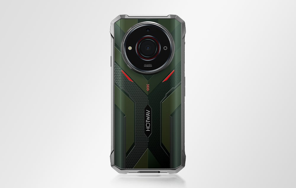 Zielony smartfon Hotwav na białym tle