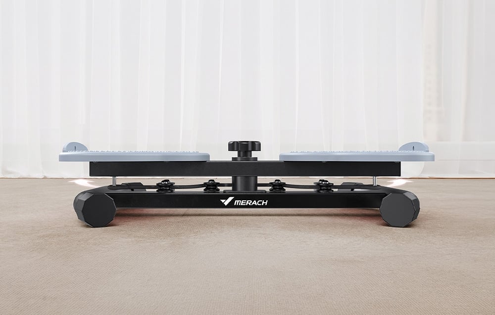 Side view of the MERACH twister showing the roller mechanism beneath the gray platforms
