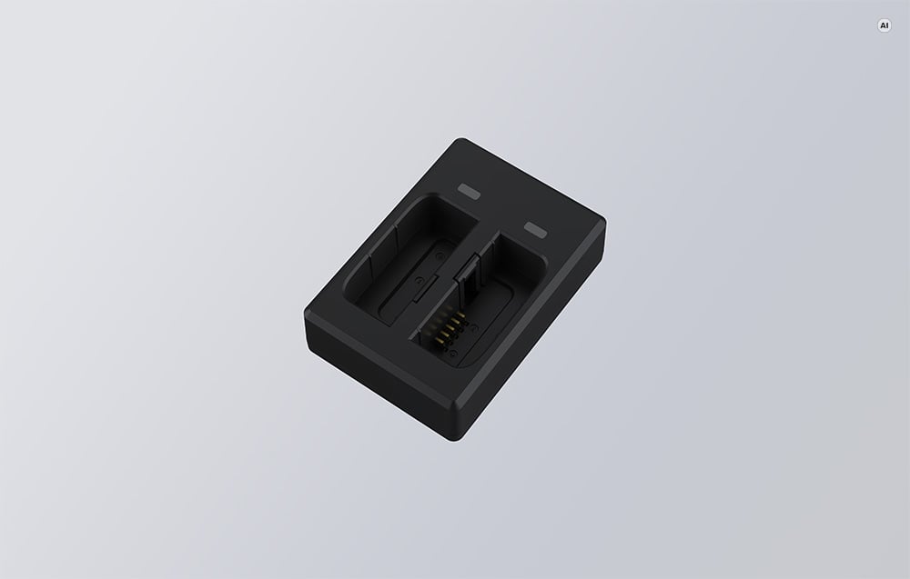 SJCAM SJ6 Dual Slot Charger on a gray background